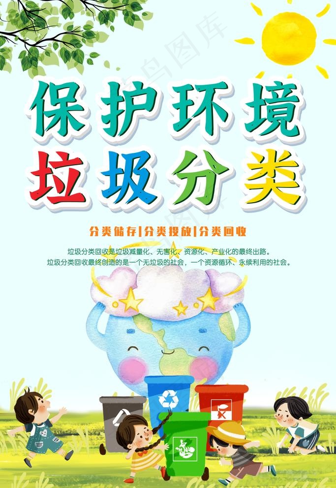 垃圾分类图片(3543X5315(DPI:300))psd模版下载
