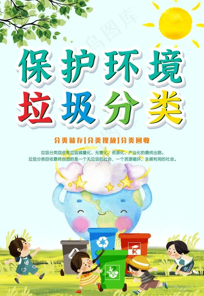 垃圾分类图片(3543X5315(DPI:300))psd模版下载