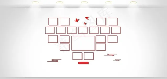 心形照片墙图片cdr矢量模版下载