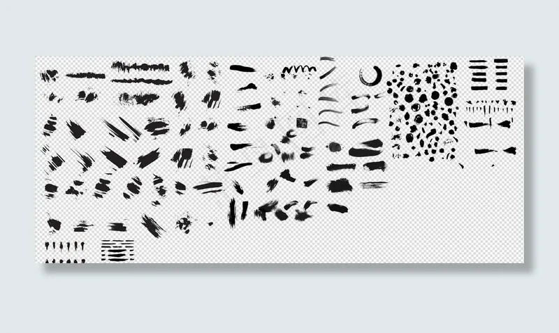 毛笔笔刷图片(11000X5000(DPI:72))psd模版下载