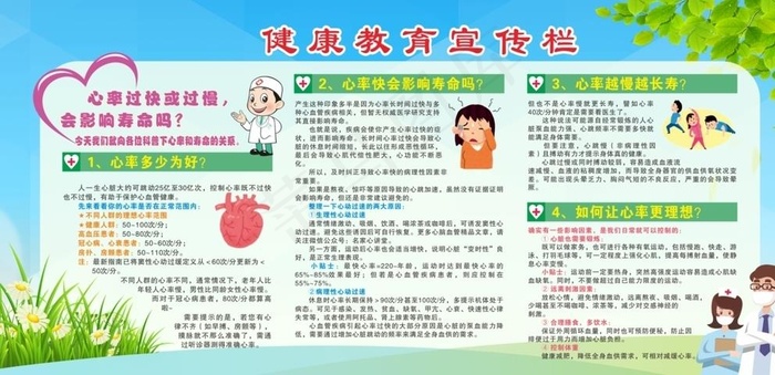 心率健康教育宣传栏图片(210X297)cdr矢量模版下载