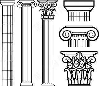 罗马柱矢量图图片