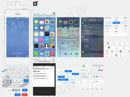 苹果ios7系统界面PSD素材图片