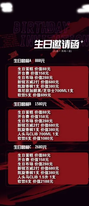 生日酒水套餐图片