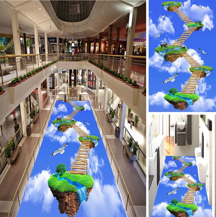 天空走道3D地画地砖图片