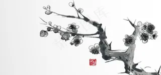 水墨梅花图片
