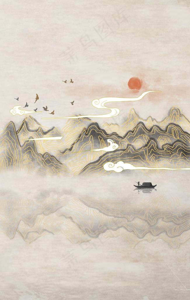 山水画图片(3545X5315(DPI:300))psd模版下载