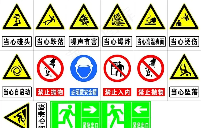 化工厂警示牌图片cdr矢量模版下载