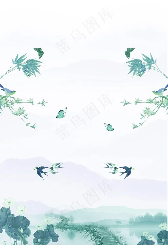古风背景图片(3543X5315(DPI:150))psd模版下载