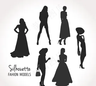 模特剪影套装图片