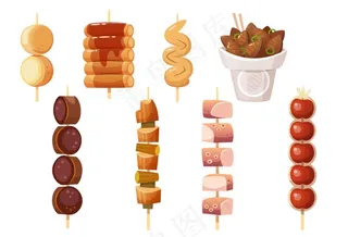 扁平食物图标图片