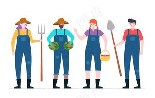 矢量卡通农民人物图片