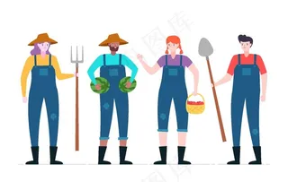 矢量卡通农民人物图片