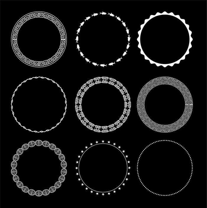 圆形边框图片cdr矢量模版下载