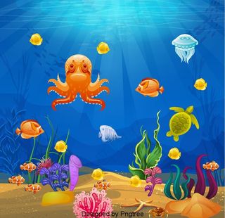 手绘海底世界图片