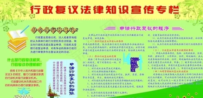 行政复议法律知识宣传专栏图片psd模版下载