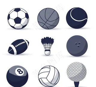球类图标矢量素材图片