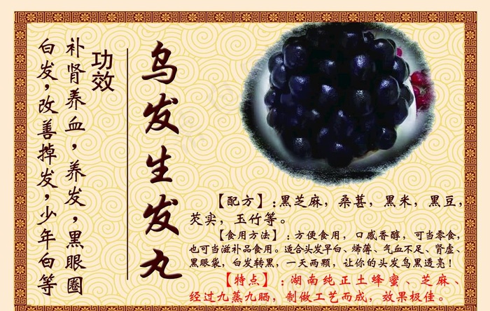 乌发生发丸图片