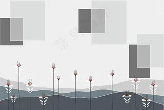 方块与花朵图片