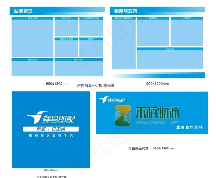 蜂鸟即配 LOGO 形象墙图片cdr矢量模版下载