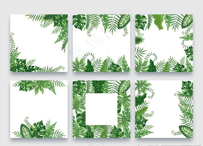 植物边框图片ai矢量模版下载