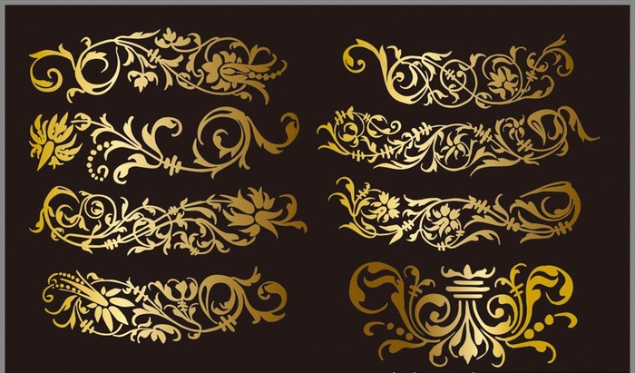 金色花纹 花边 边框 角花图片