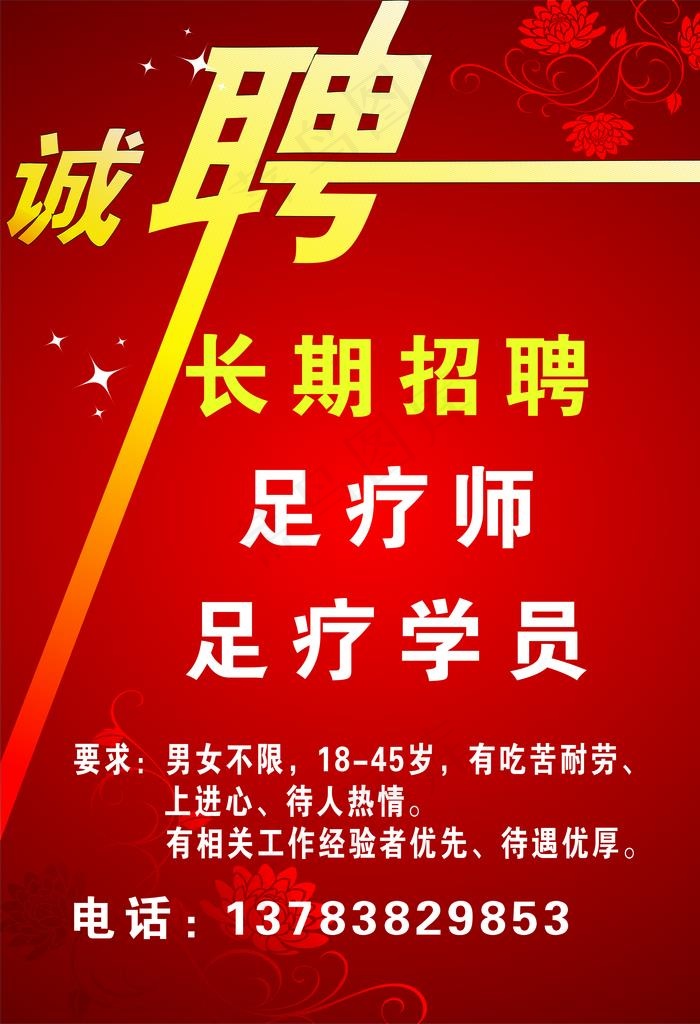 足疗店招聘图片psd模版下载