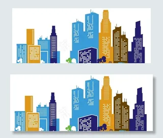 矢量扁平化城市建筑图片