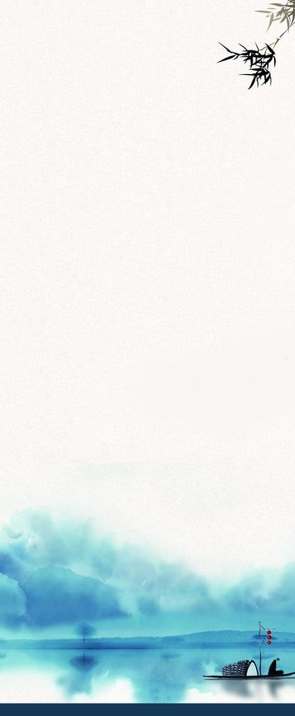 水墨画展架模板图片(4724X10630(DPI:300))psd模版下载