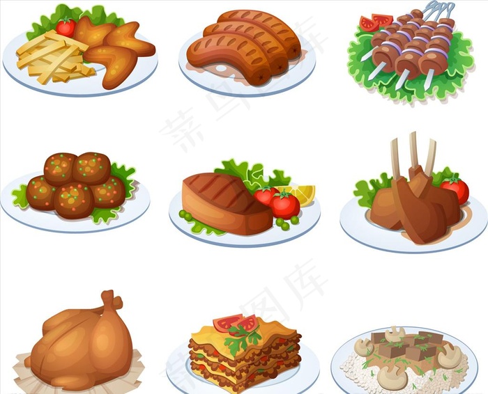 卡通肉菜设计矢量素材图片