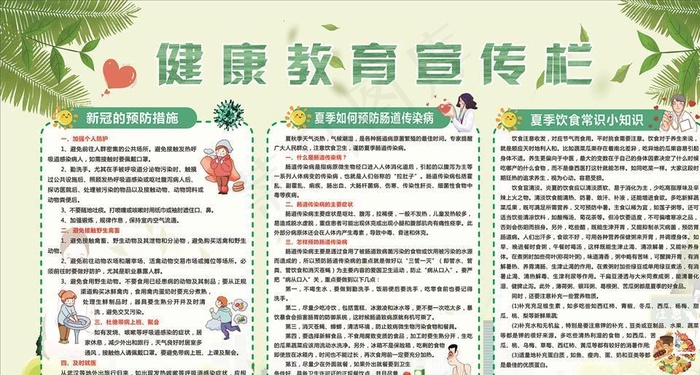 夏季健康教育宣传栏图片(1980X1180)cdr矢量模版下载