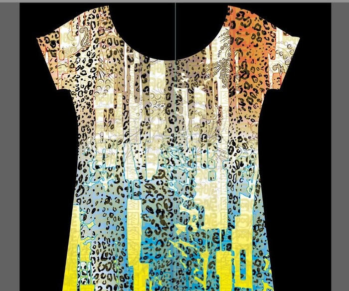 豹纹线条涂鸦渐变花纹图片