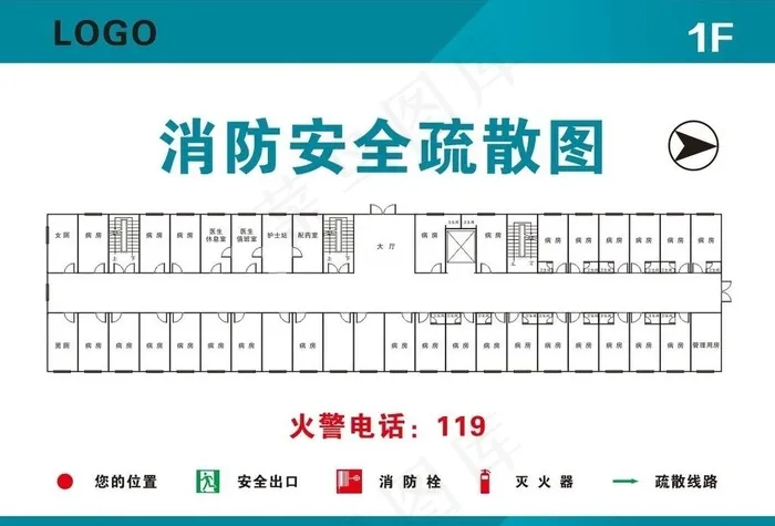 消防疏散图图片cdr矢量模版下载