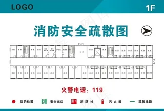 消防疏散图图片