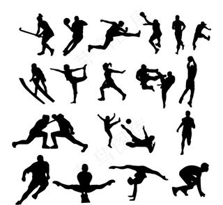 运动的人剪影图片