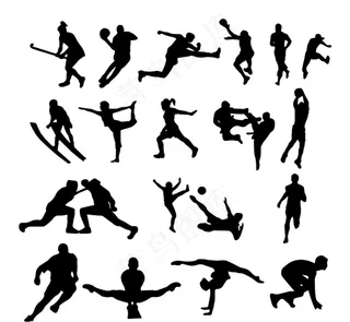 运动的人剪影图片