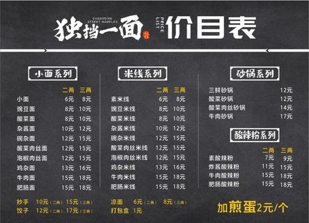 价目表 小面 黑色背景图片
