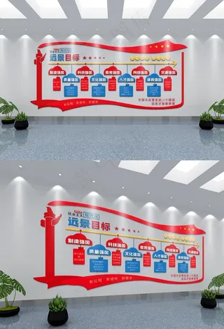 九个强国文化墙图片