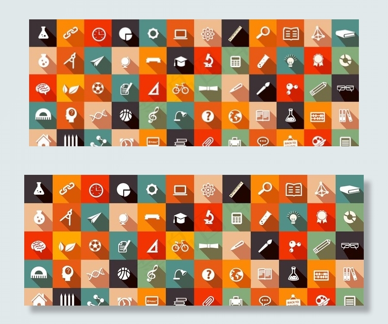 教育学习文具矢量图标图片