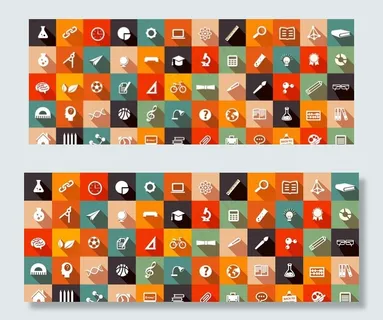 教育学习文具矢量图标图片