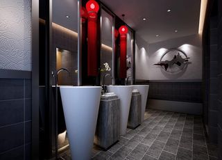 中式公共洗手间图片