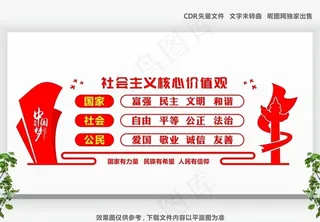 核心价值观形象墙图片