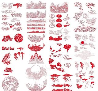 传统图案祥云云纹水纹纹样图片