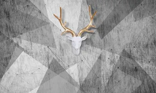 现代抽象复古几何拼接电视背景墙图片