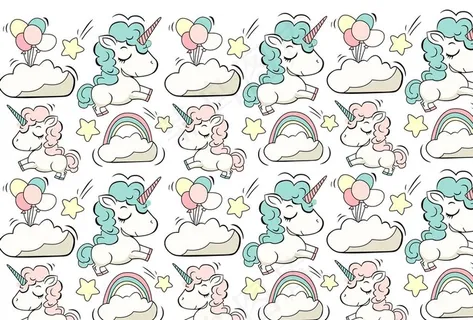 独角兽白云组合图片