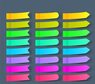 彩色便利贴矢量图片