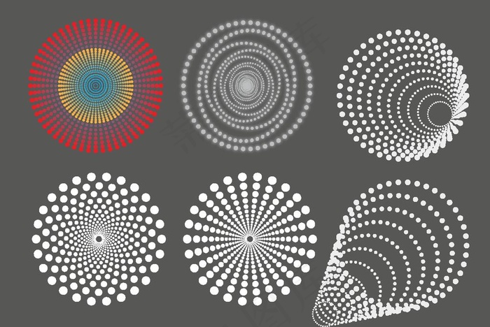 放射圆图案图片ai矢量模版下载