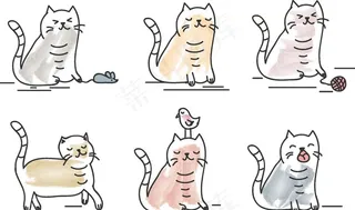 猫儿手绘素材图片