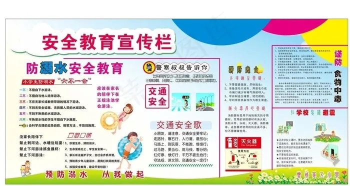 安全教育宣传栏图片cdr矢量模版下载