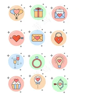 情人节图标图片